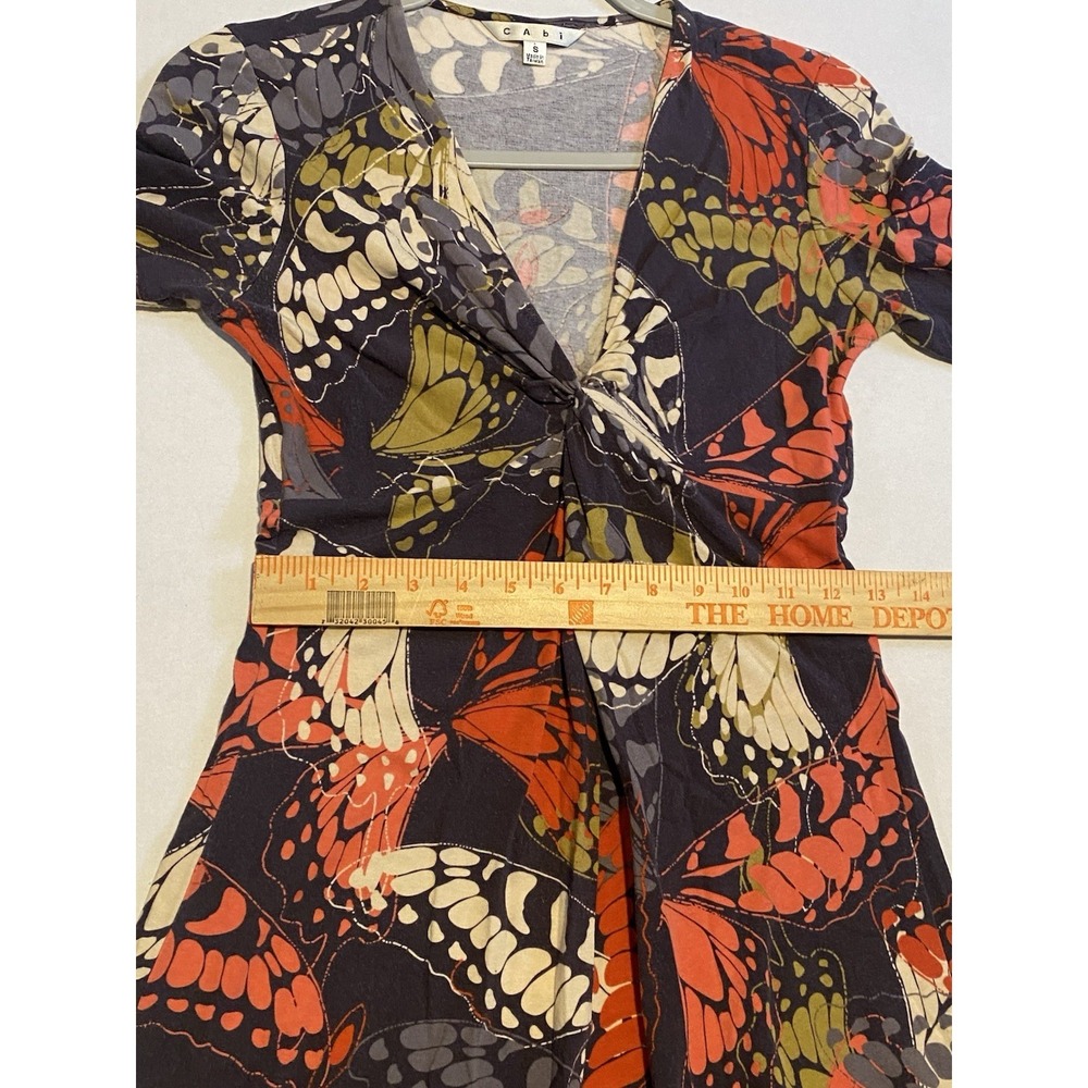 CAbi Women's Casual Cozy Midi Dress S Empire Waist Knit Butterfly Print Soft - Picture 13 of 15